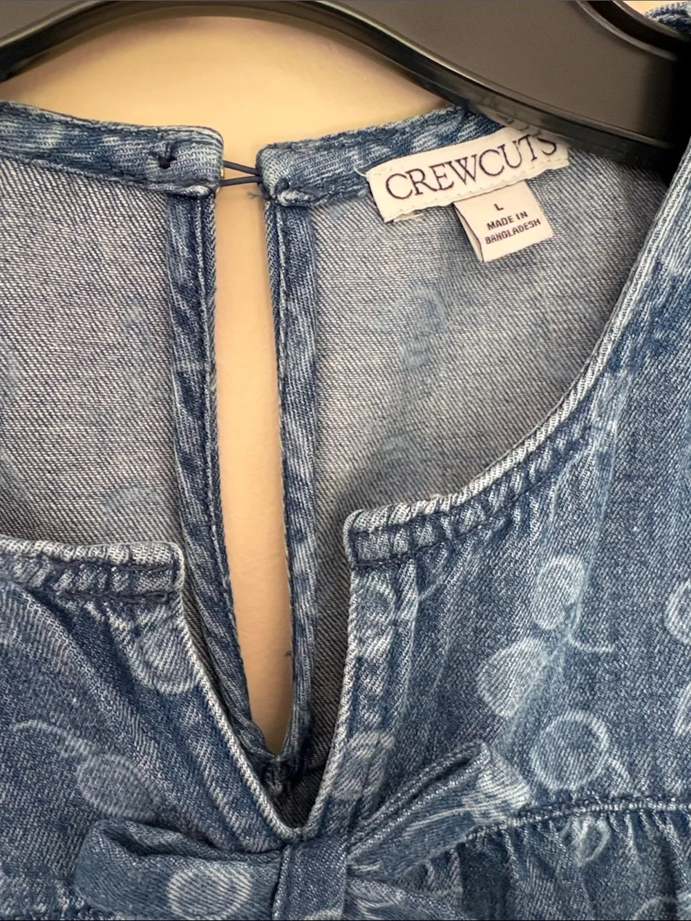 J. Crew Crewcuts Denim Peplum Top with Cherry Motif